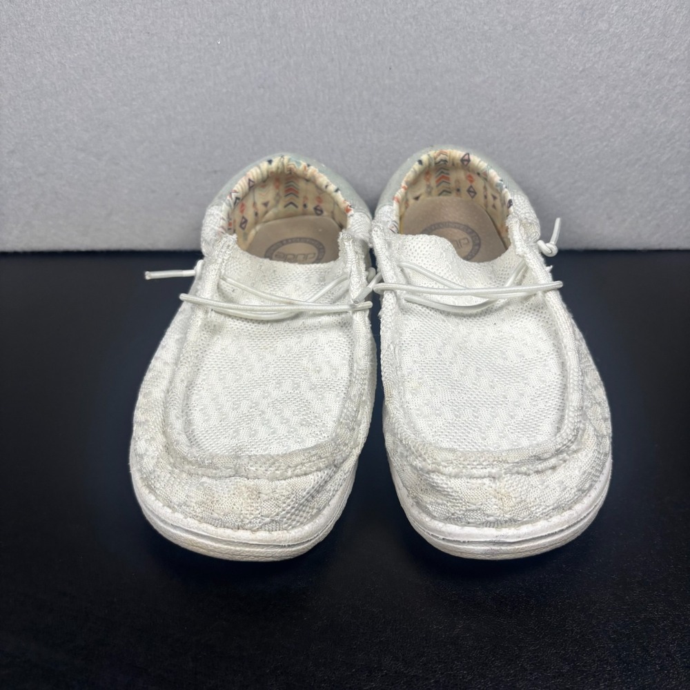 HEYDUDE Wally Women Boho White Crochet Slip On Shoes Size 8 Casual Loafers - Picture 6 of 13
